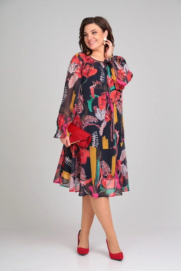Ornella | Abito Midi Floreale Eleganza Moderna