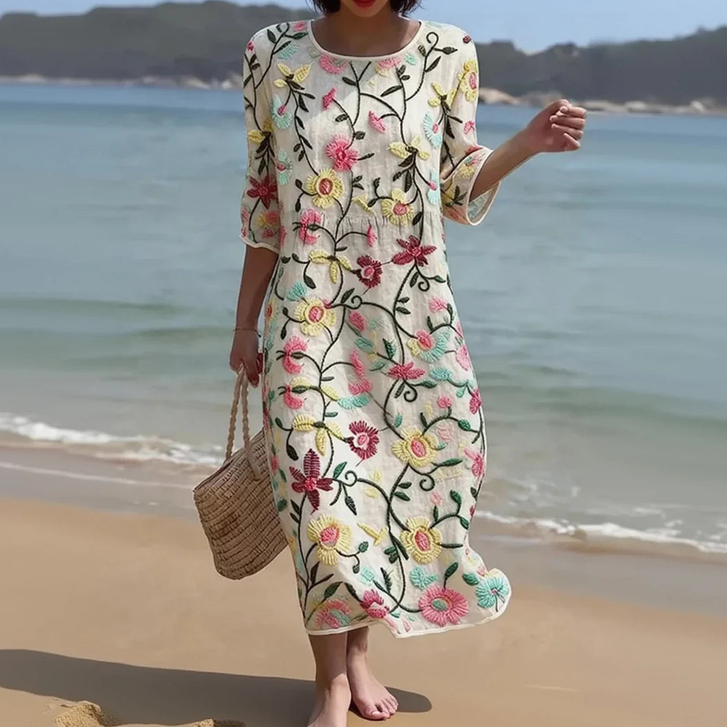 Serena | Abito Ricamato Mediterraneo