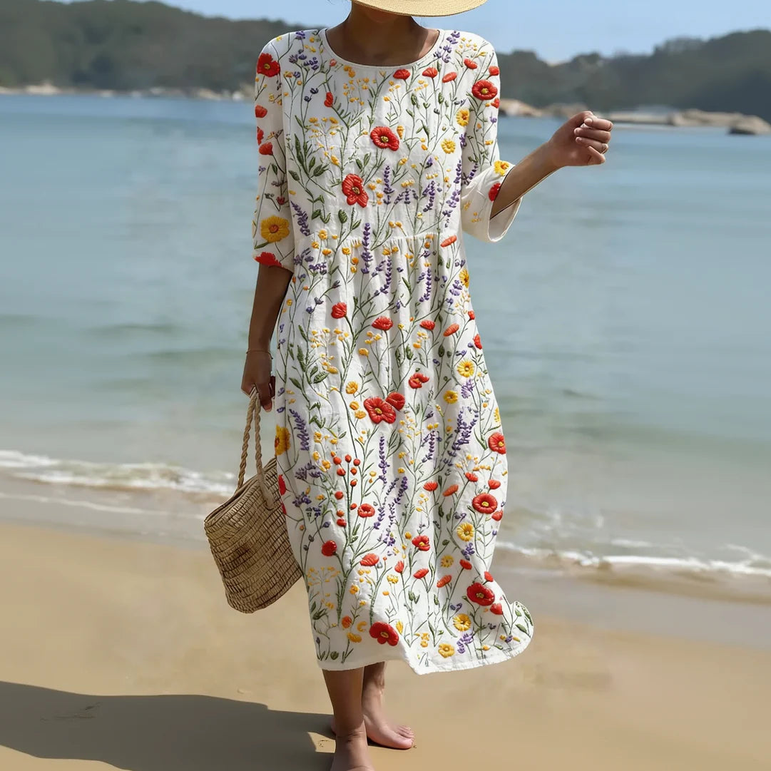 Serena | Abito Ricamato Mediterraneo