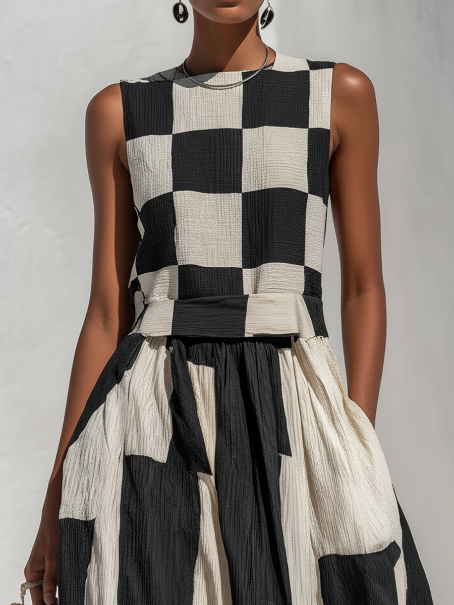 Irah | Abito Maxi a Fantasia Geometrica