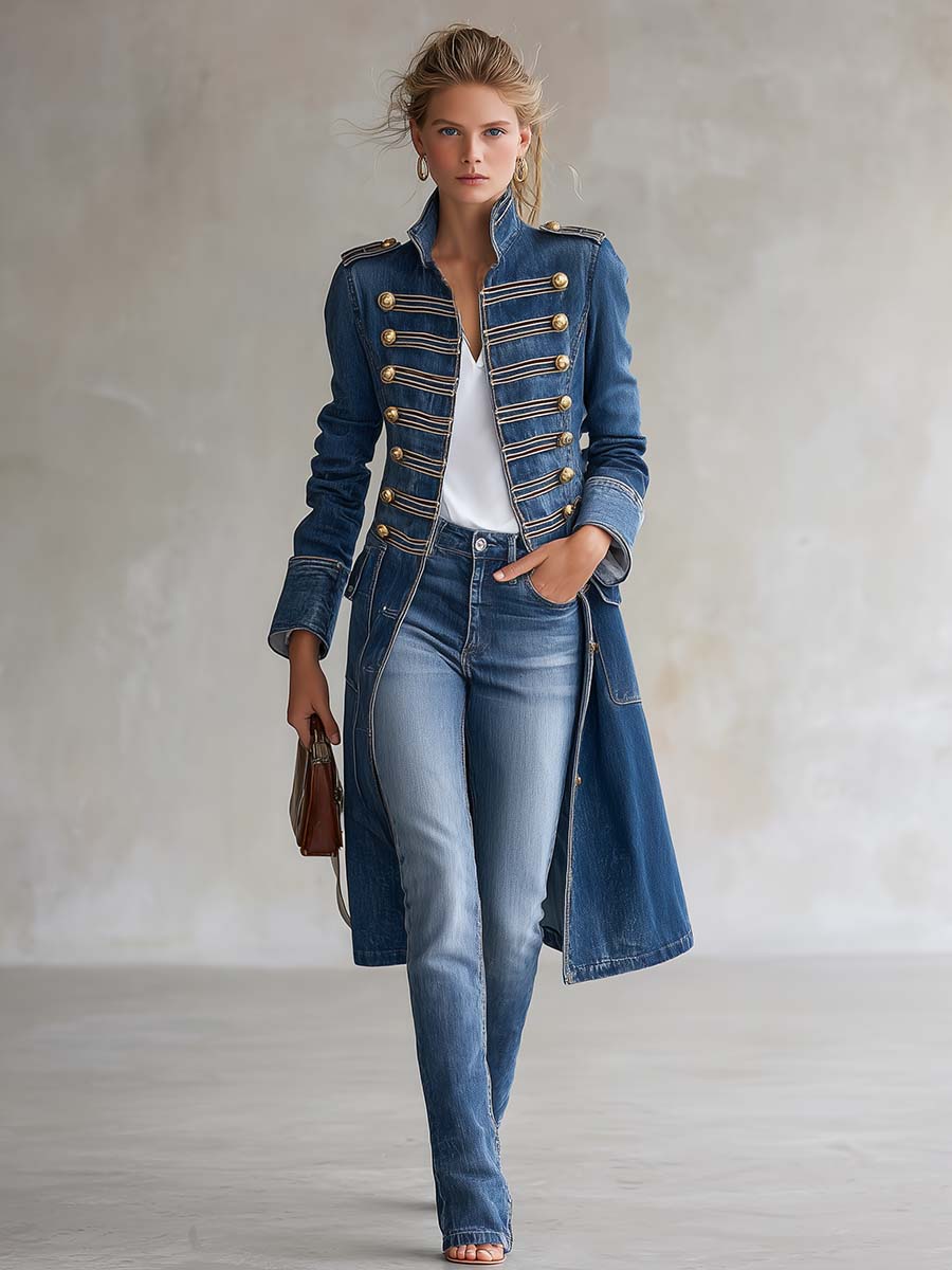 Amanda | Cappotto Lungo Stile Militare