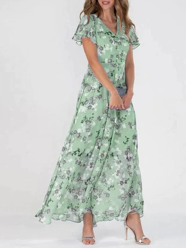 Nerina | Abito Maxi Floreale Leggerezza Naturale