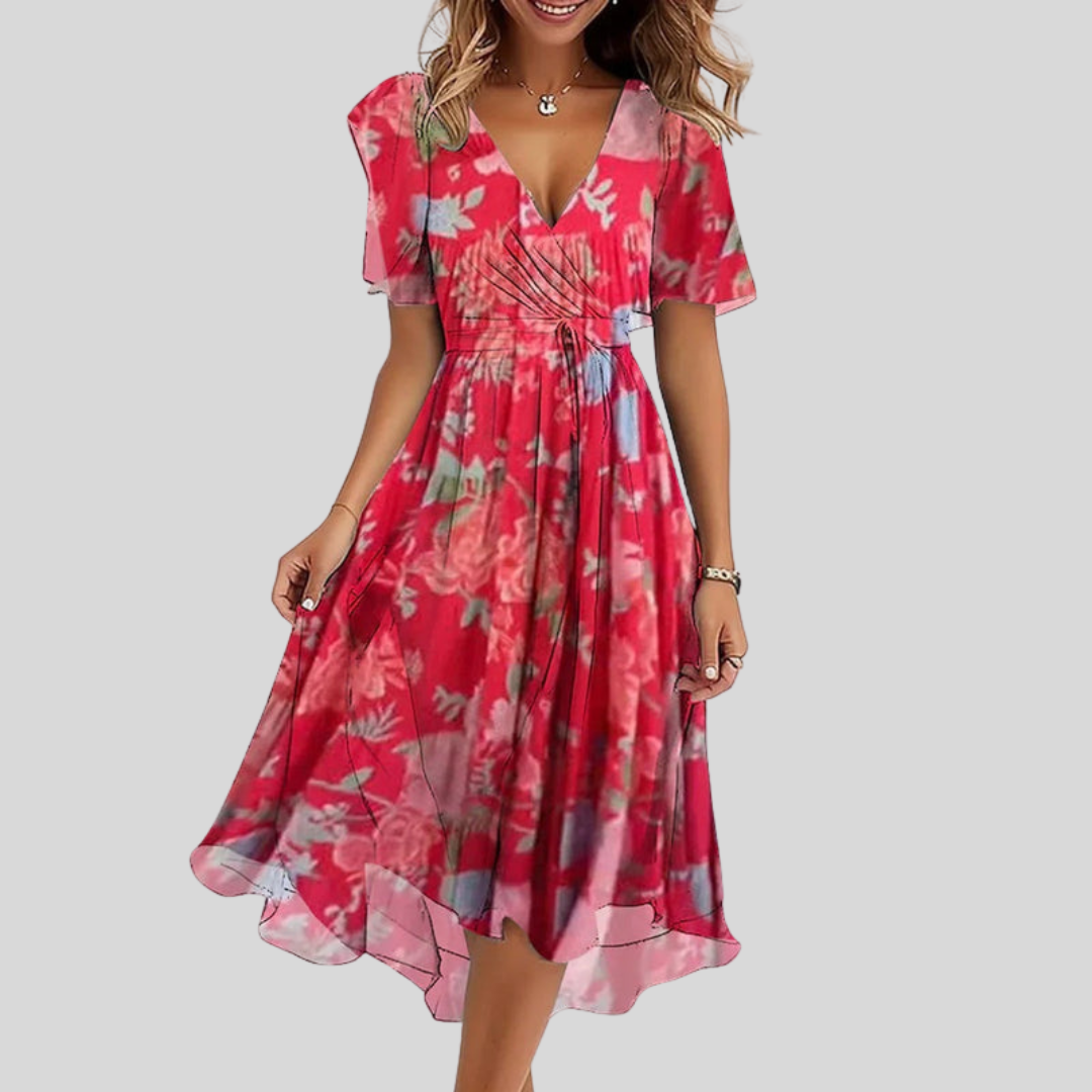 Viola | Abito Midi Floreale Eleganza Femminile