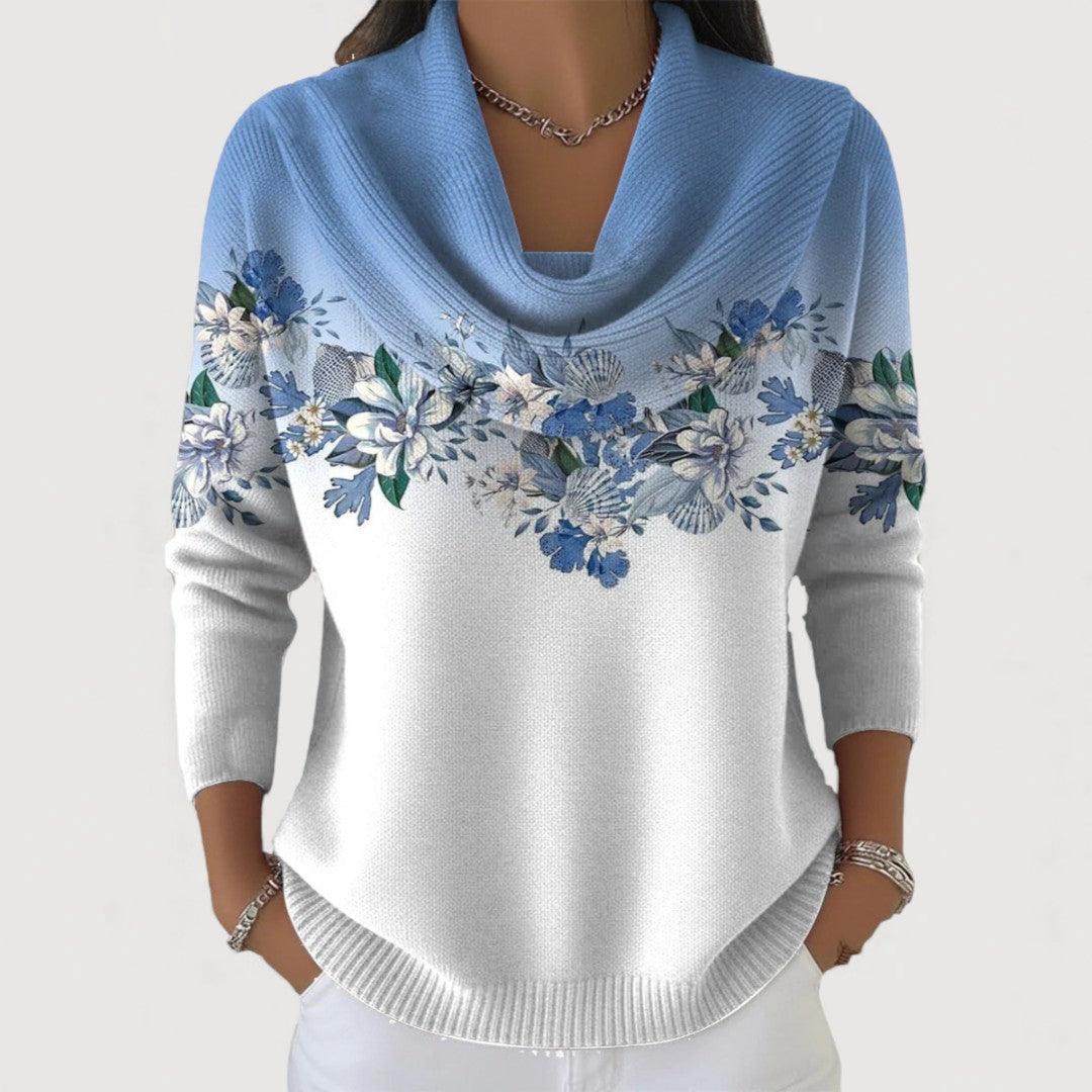 Coralia | Maglione Floreale con Collo Morbido