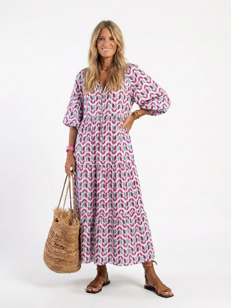 Fiorenza | Abito Midi Fantasia Geometrica