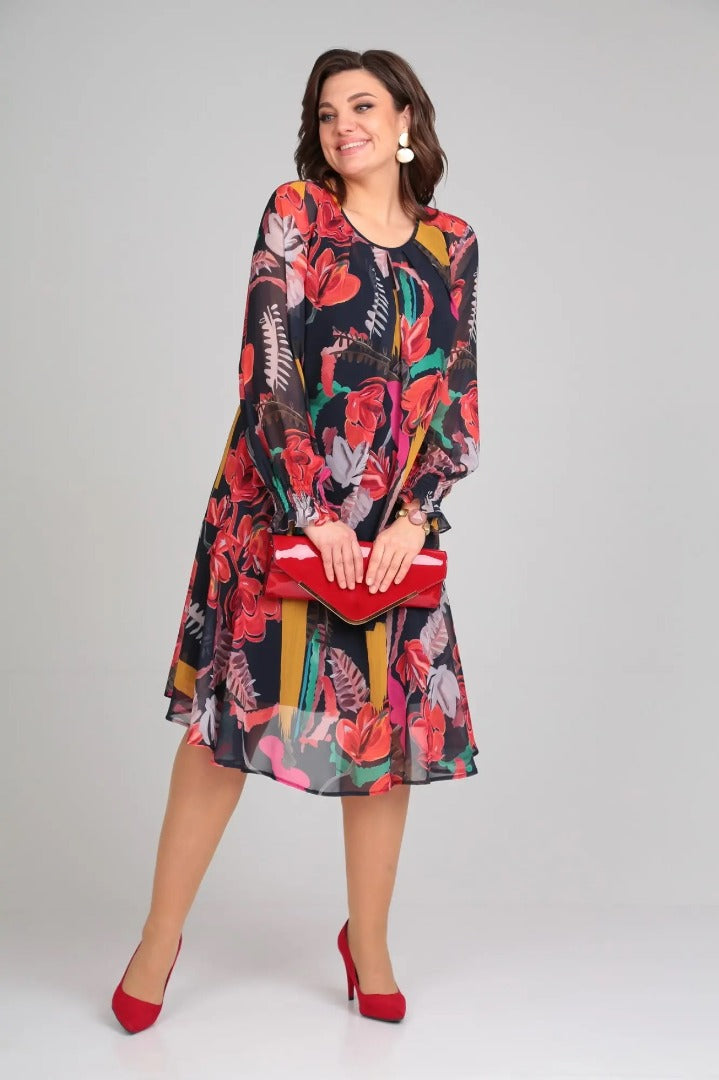 Ornella | Abito Midi Floreale Eleganza Moderna