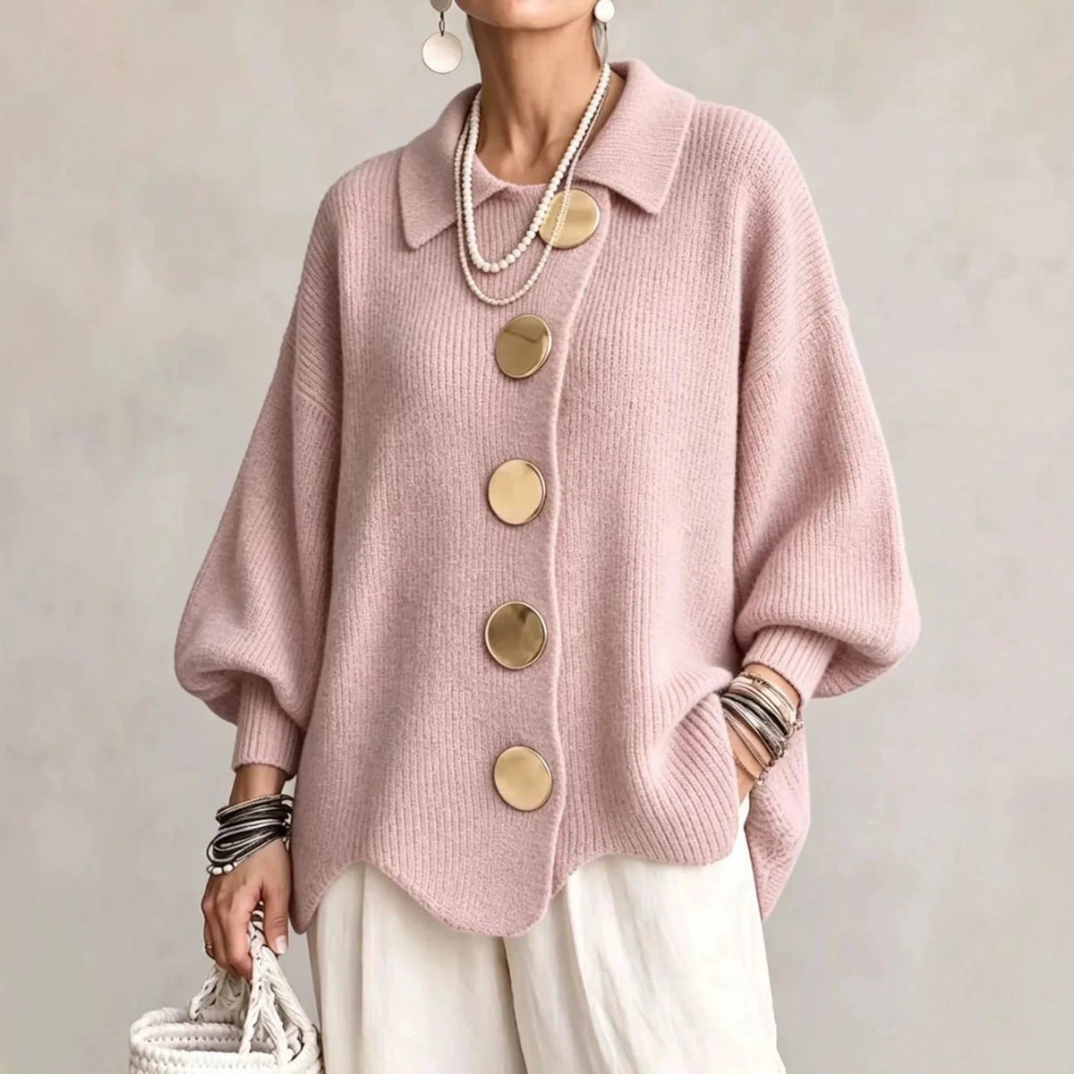 Corin | Cardigan Oversize con Bottoni Eleganti