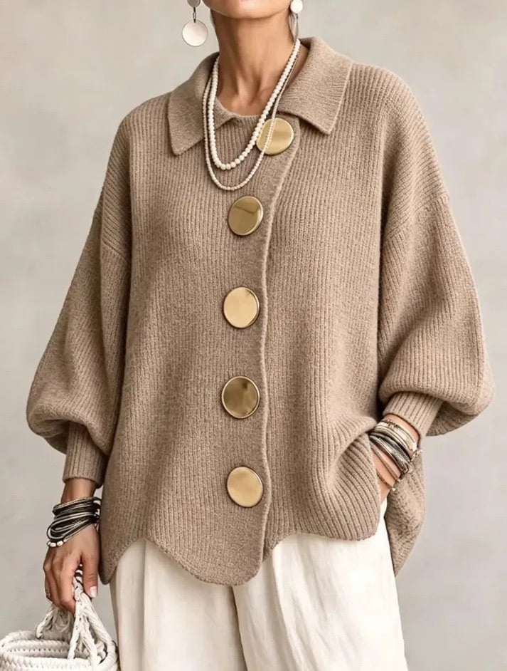 Corin | Cardigan Oversize con Bottoni Eleganti