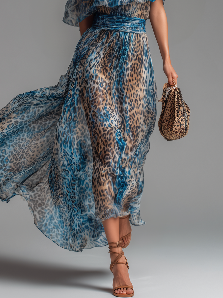 Jade | Abito Maxi Monospalla Fantasia Animalier