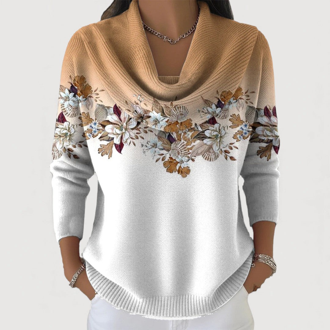 Coralia | Maglione Floreale con Collo Morbido