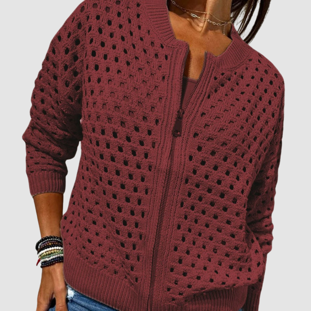 Alberta | Cardigan Lavorato con Zip