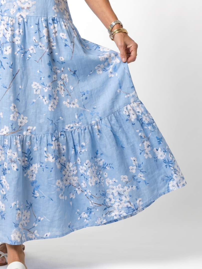 Annalisa | Abito Midi Floreale con Balze
