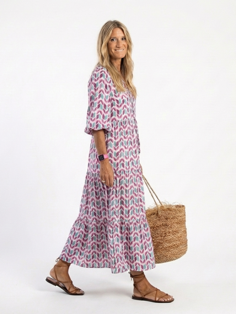 Fiorenza | Abito Midi Fantasia Geometrica