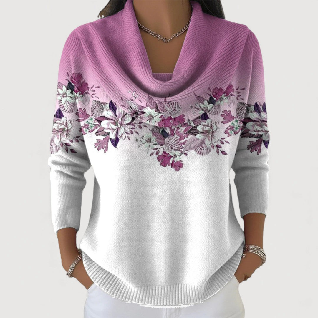 Coralia | Maglione Floreale con Collo Morbido