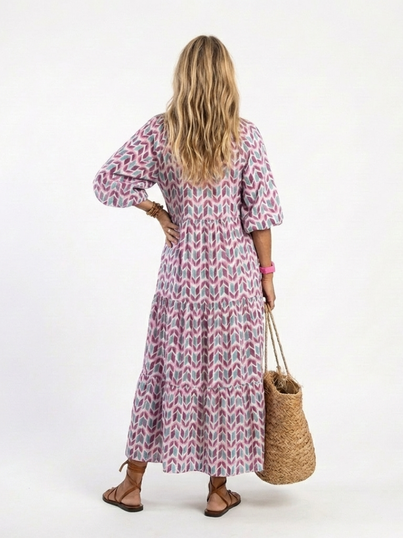 Fiorenza | Abito Midi Fantasia Geometrica