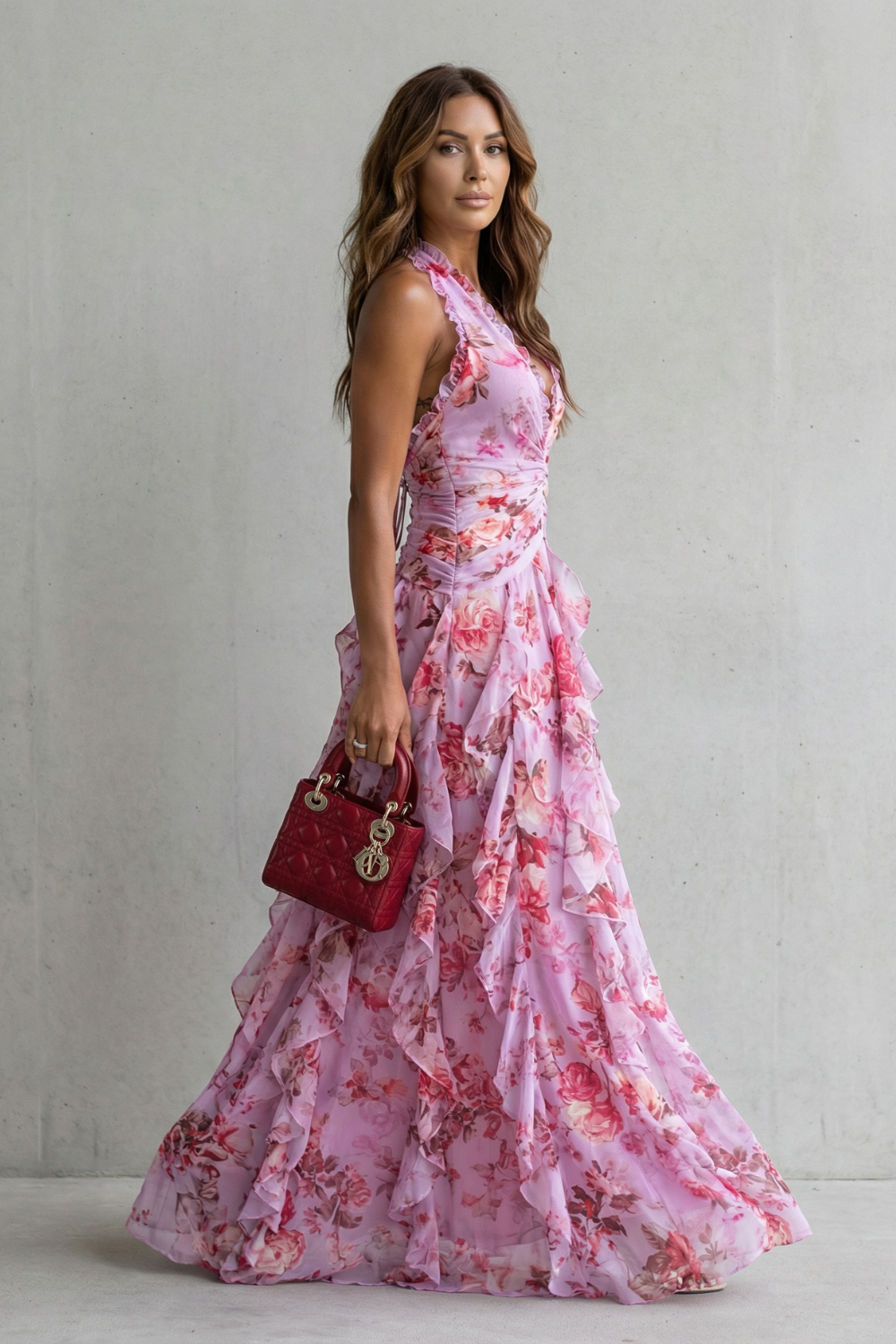 Mirella | Abito Lungo Floreale Halter