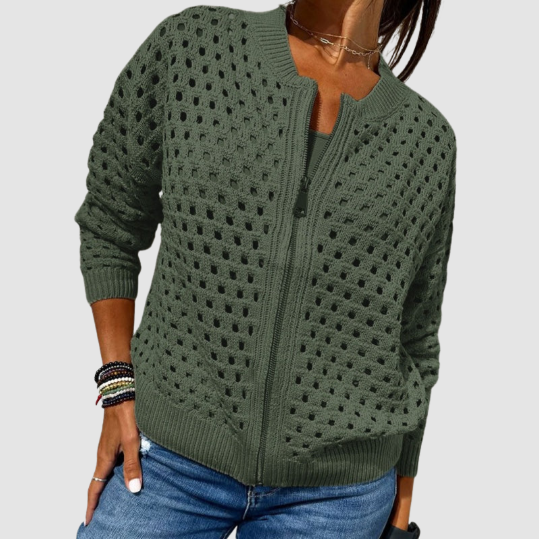 Alberta | Cardigan Lavorato con Zip
