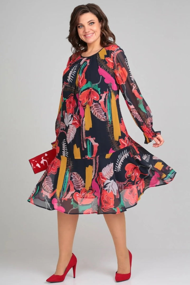 Ornella | Abito Midi Floreale Eleganza Moderna