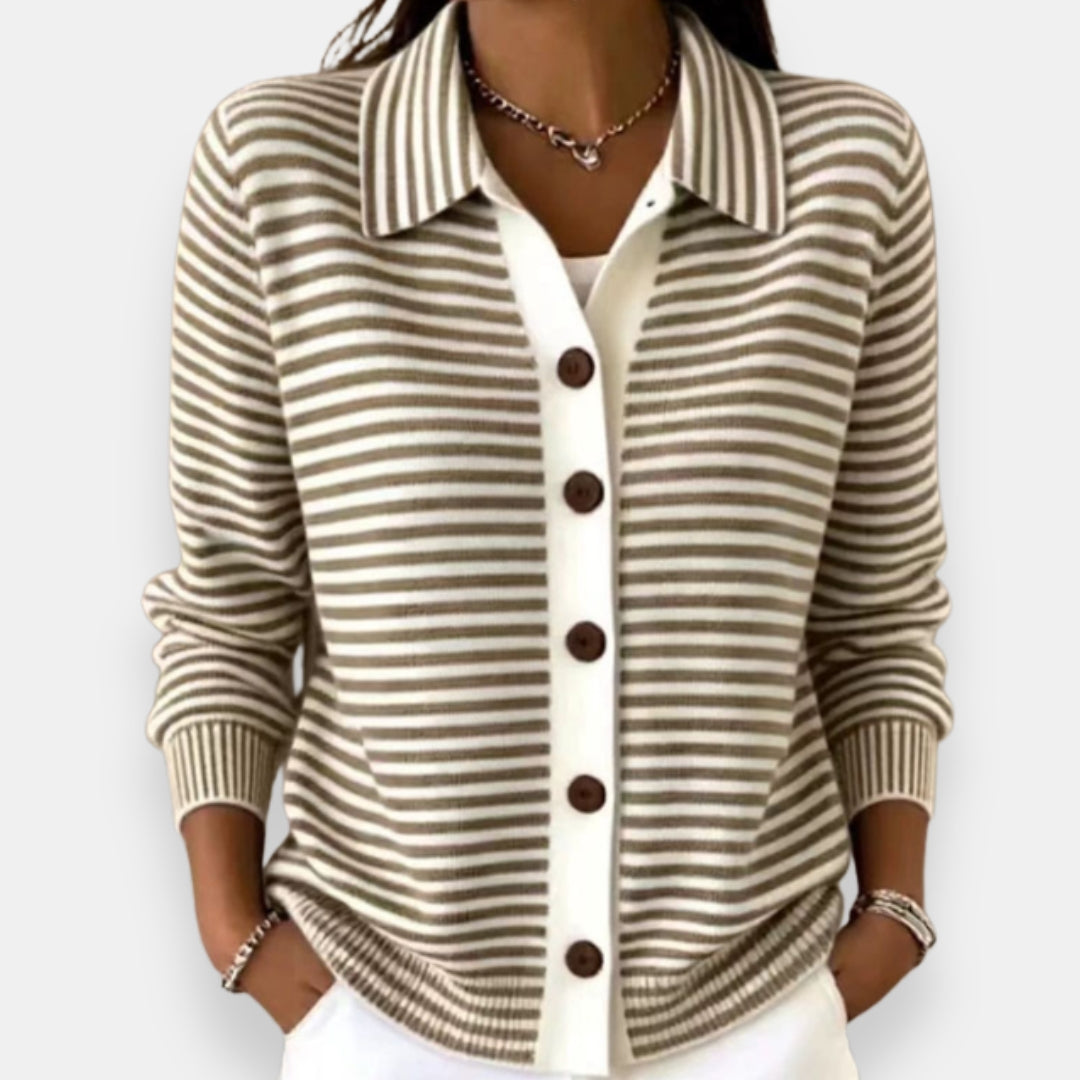 Andrea | Cardigan a Righe con Colletto