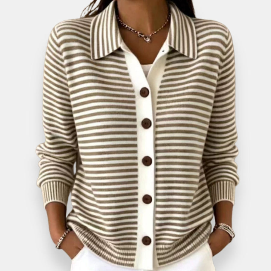 Andrea | Cardigan a Righe con Colletto