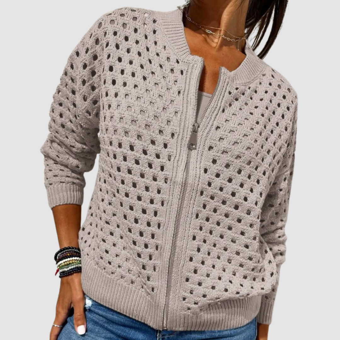 Alberta | Cardigan Lavorato con Zip