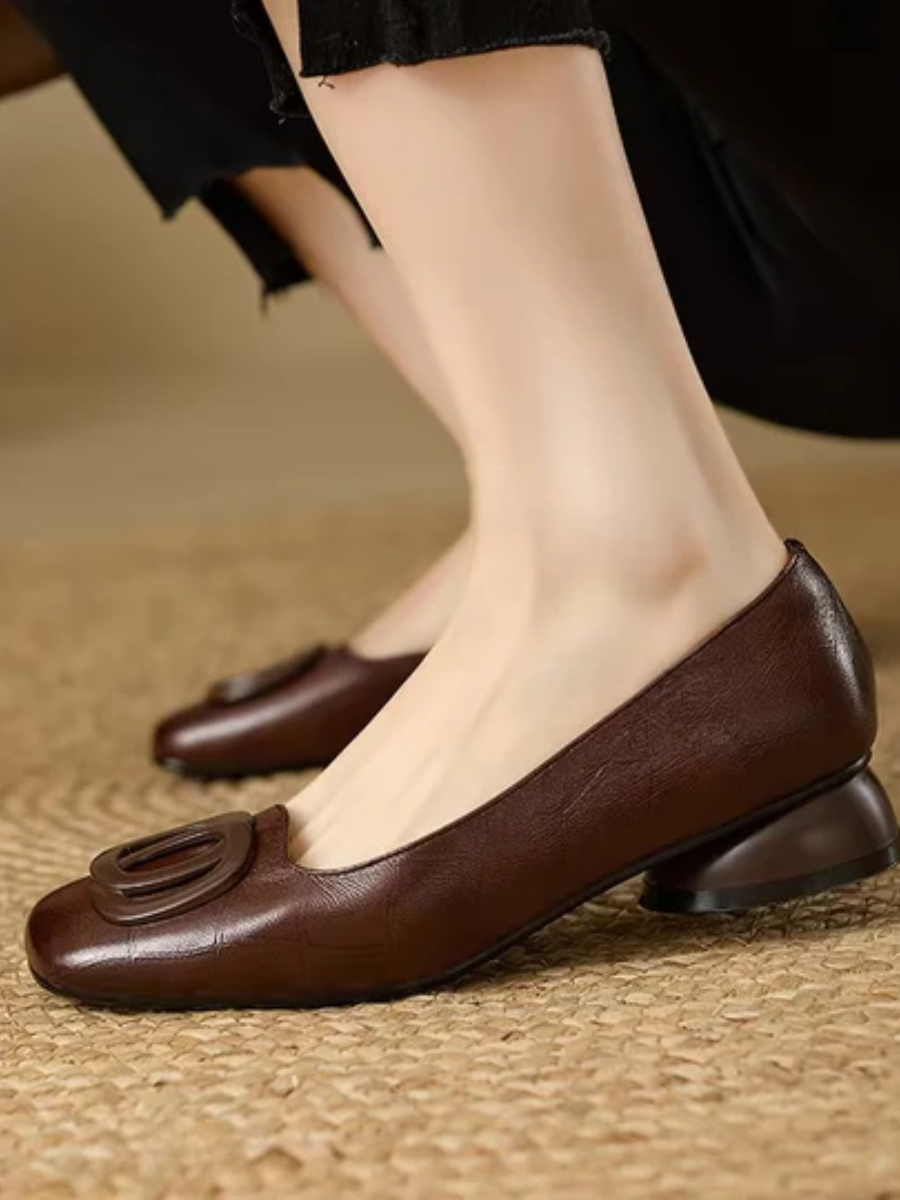 Danna | Ballerine Artigianali con Punta Quadrata