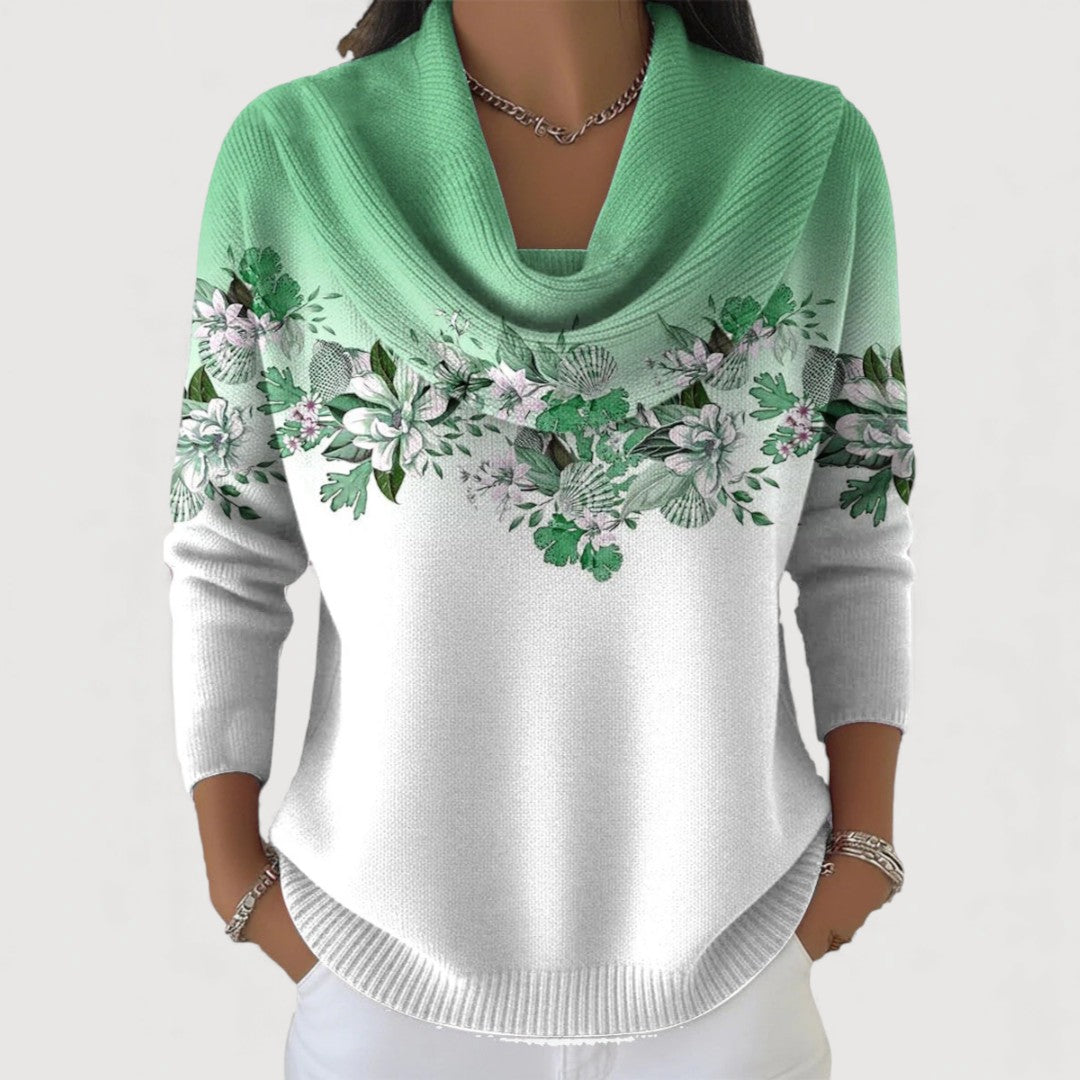 Coralia | Maglione Floreale con Collo Morbido