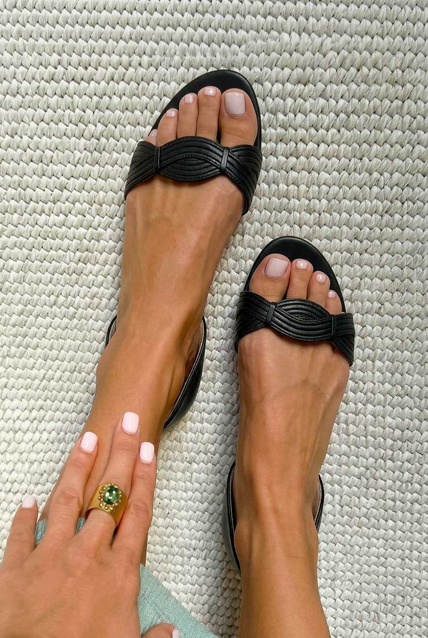 Teresa | Sandali Bassi con Fascia Drappeggiata