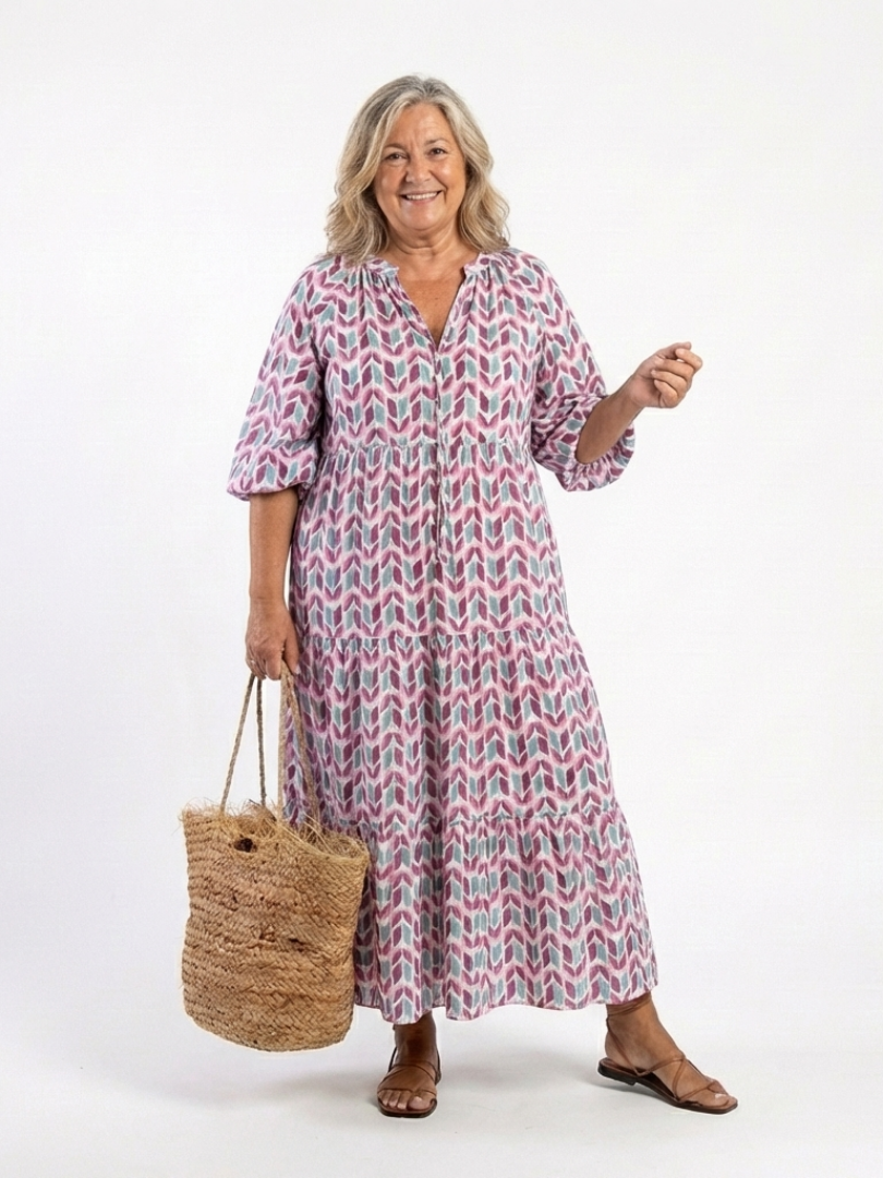 Fiorenza | Abito Midi Fantasia Geometrica