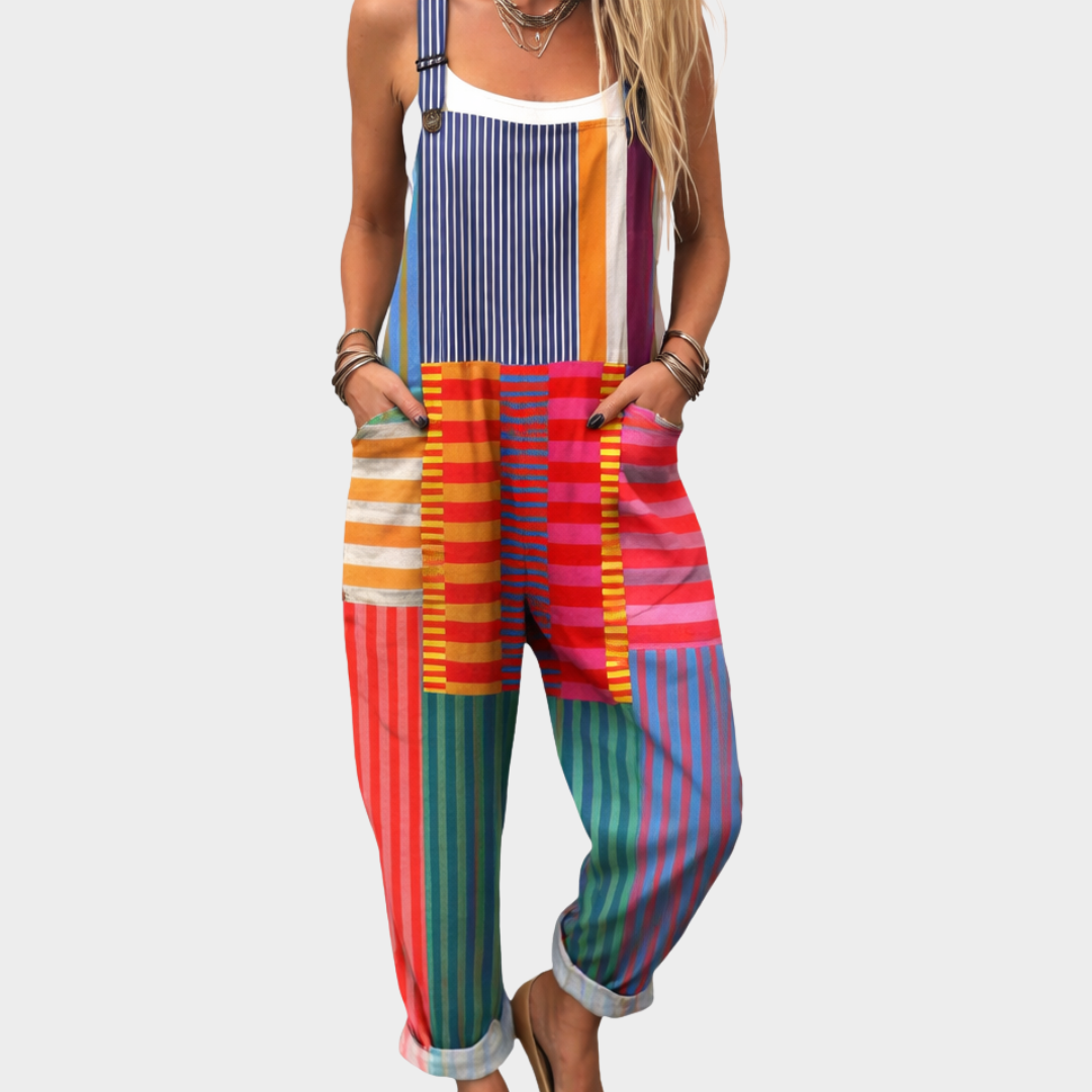 Luisa | Salopette Patchwork a Righe