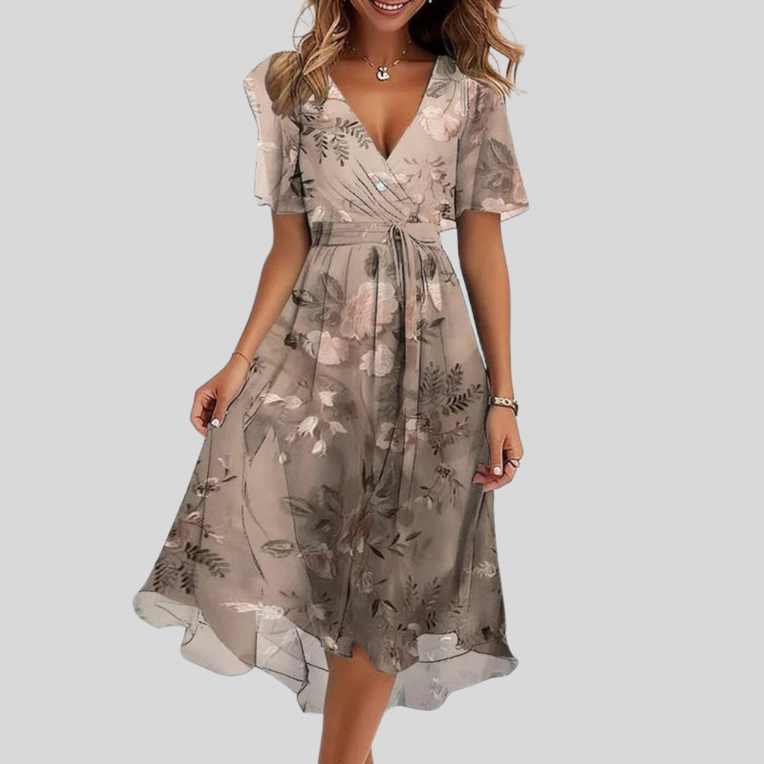 Viola | Abito Midi Floreale Eleganza Femminile