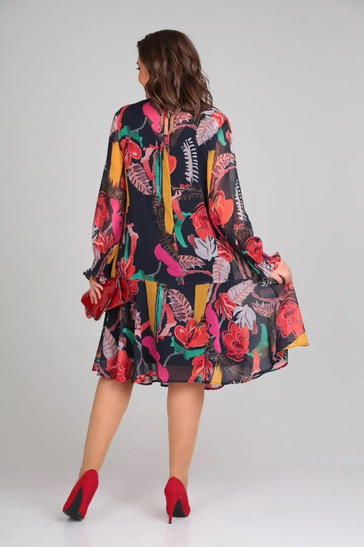 Ornella | Abito Midi Floreale Eleganza Moderna