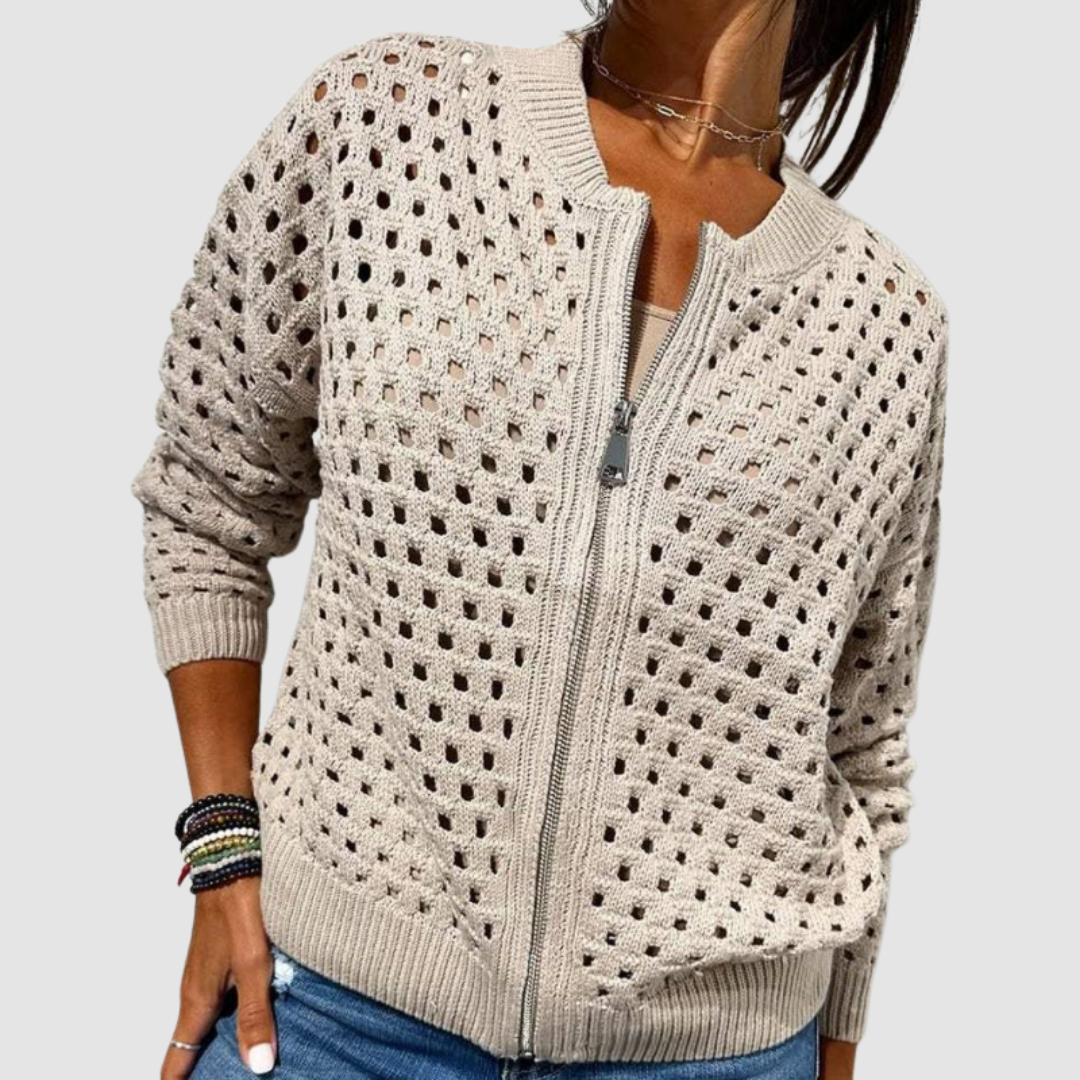 Alberta | Cardigan Lavorato con Zip