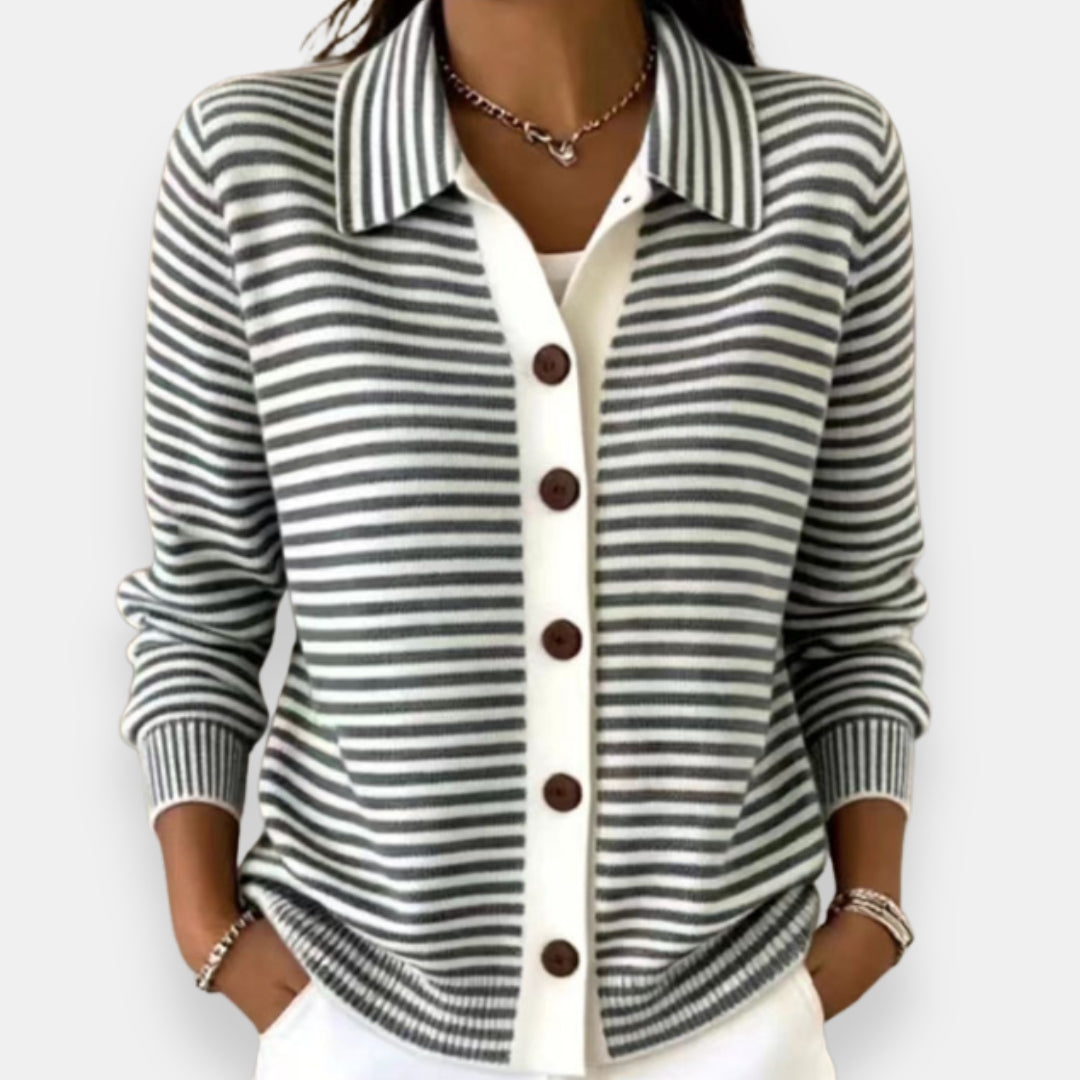 Andrea | Cardigan a Righe con Colletto