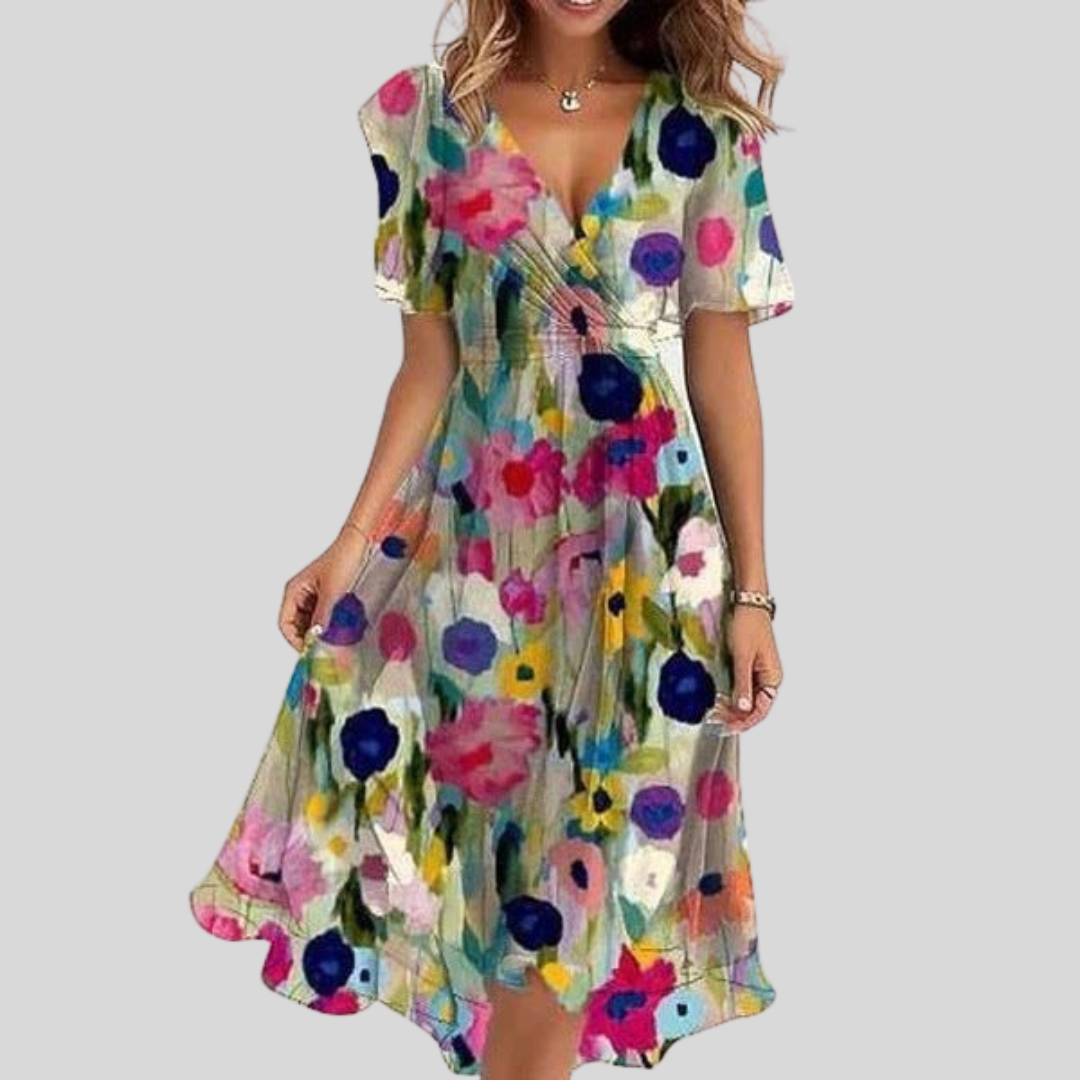 Viola | Abito Midi Floreale Eleganza Femminile