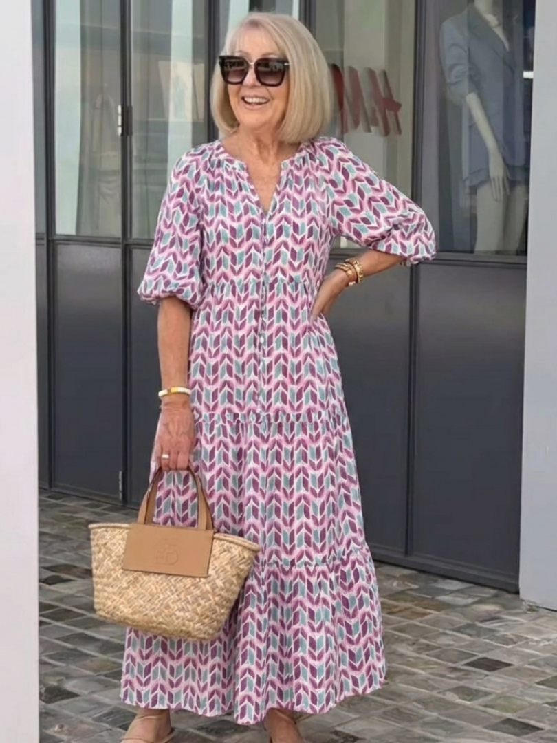 Fiorenza | Abito Midi Fantasia Geometrica