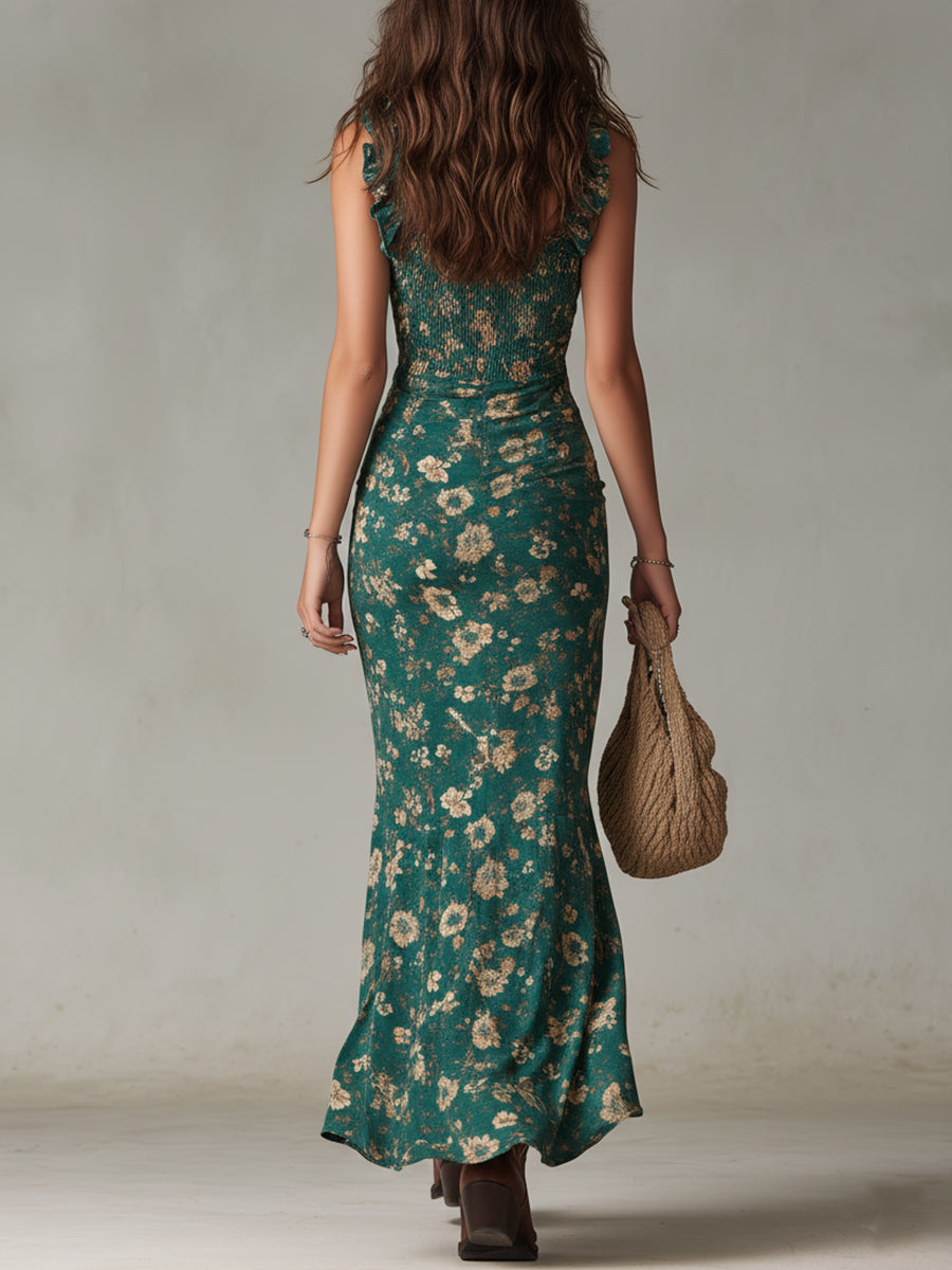 Violena | Abito Midi Floreale con Spacco