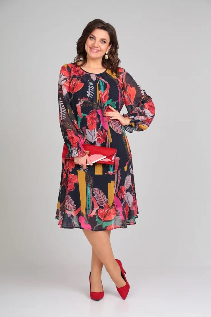 Ornella | Abito Midi Floreale Eleganza Moderna