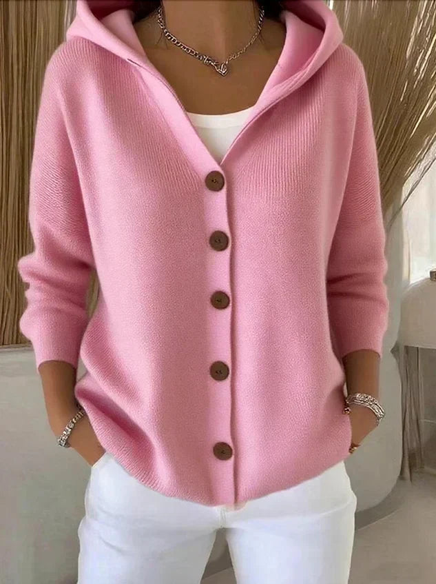 Graziana | Cardigan con Cappuccio e Bottoni