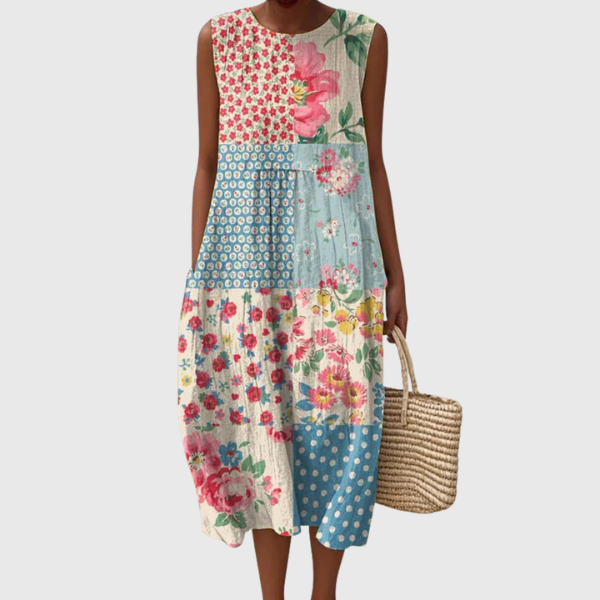 Anna | Abito midi patchwork