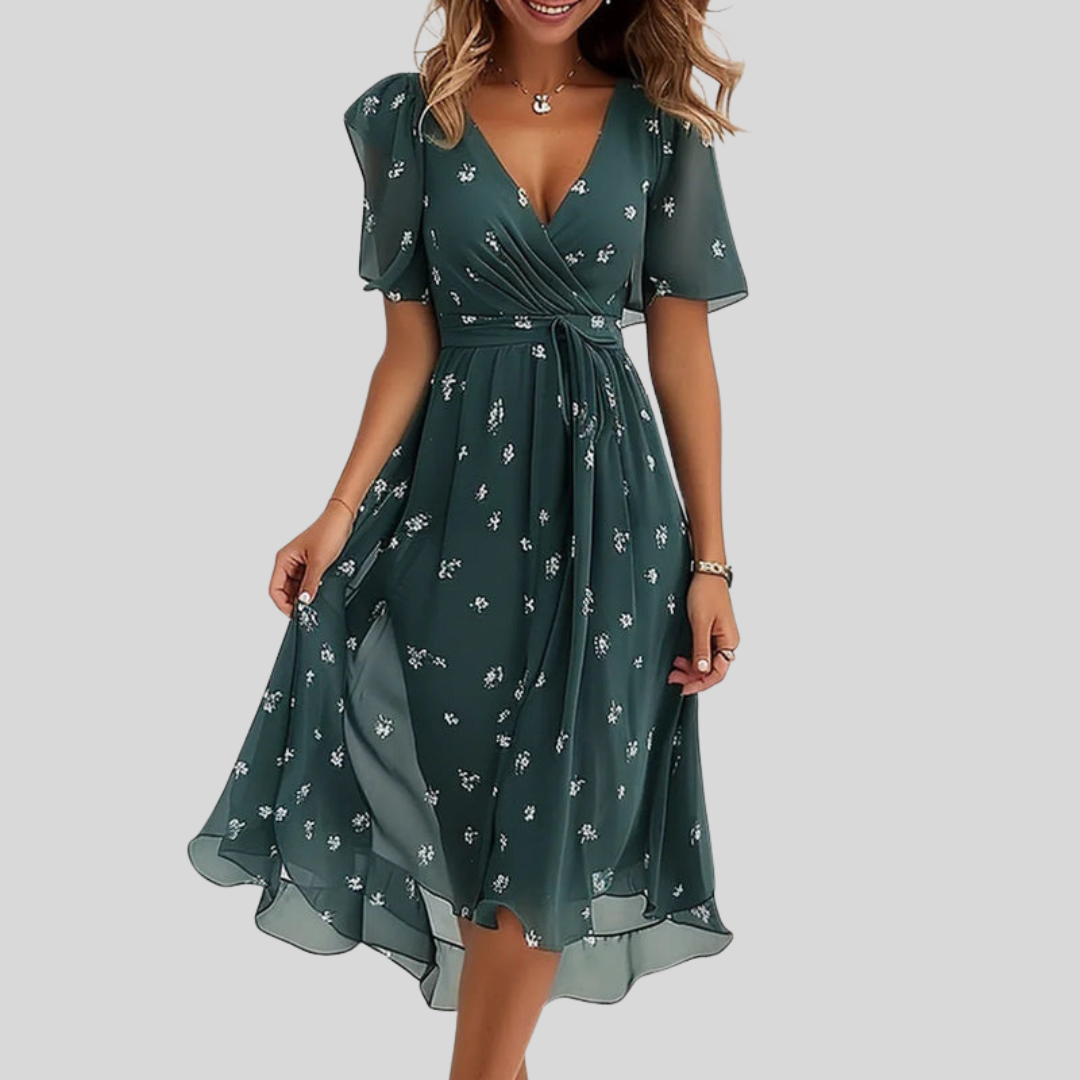 Viola | Abito Midi Floreale Eleganza Femminile