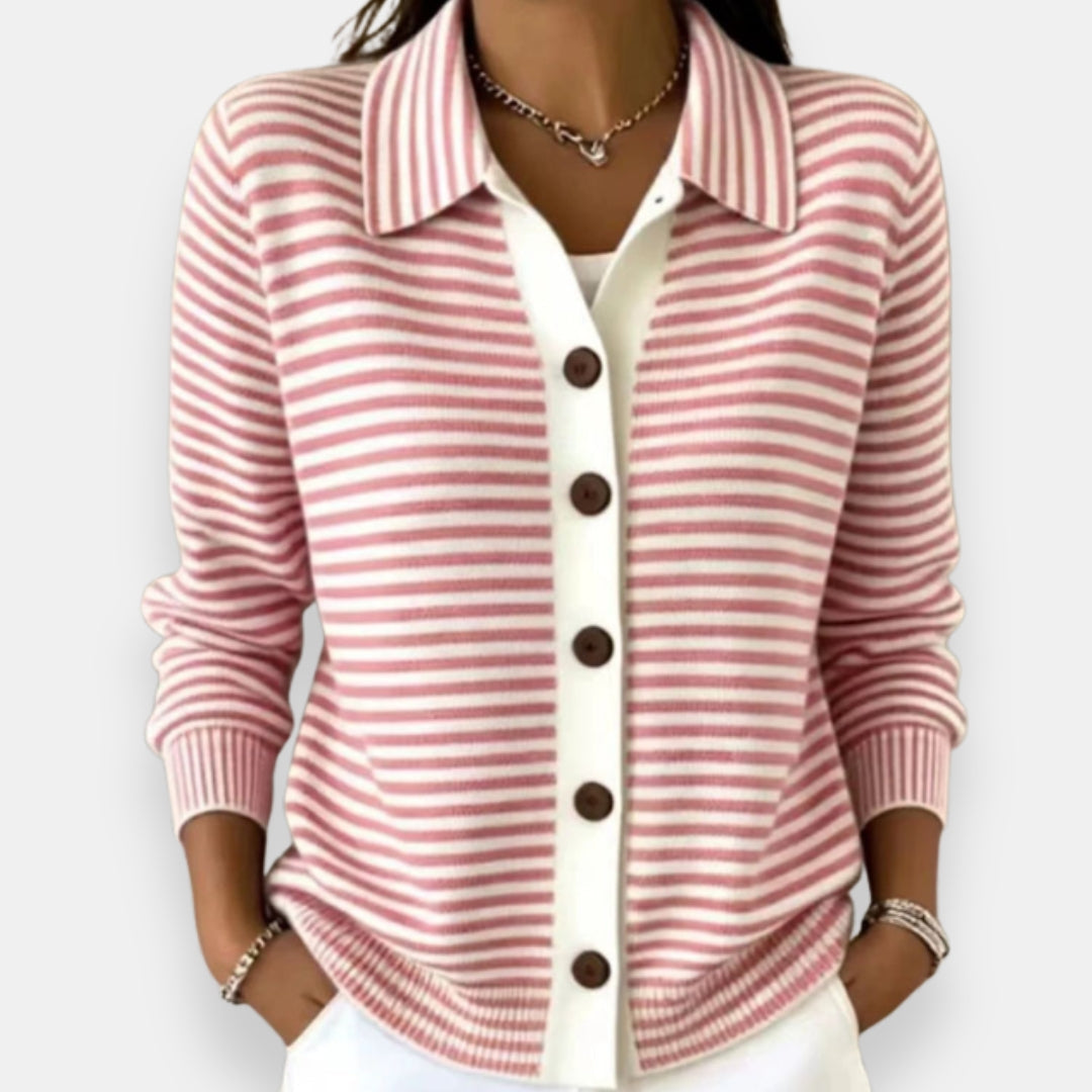 Andrea | Cardigan a Righe con Colletto