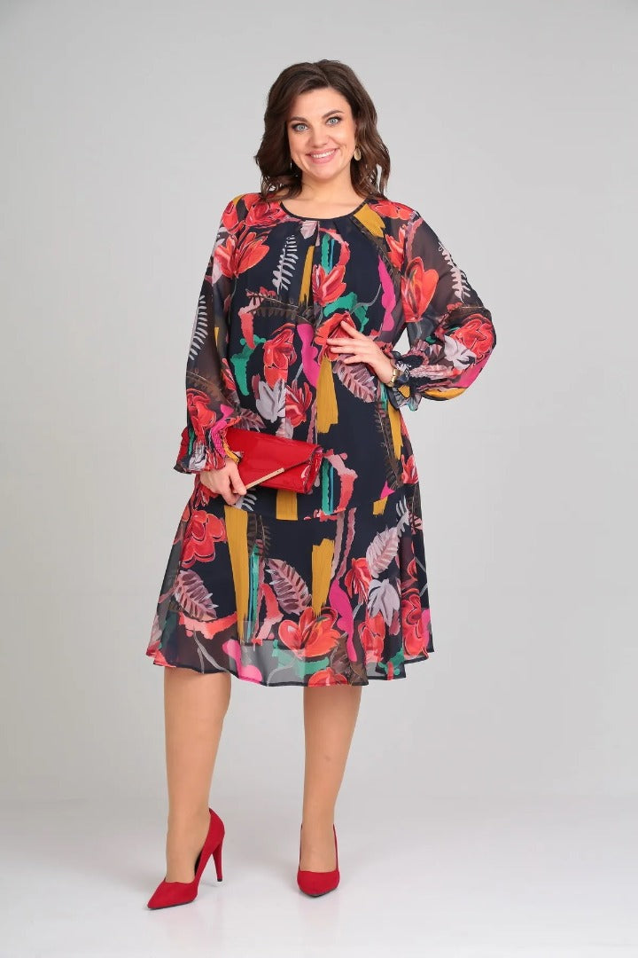 Ornella | Abito Midi Floreale Eleganza Moderna