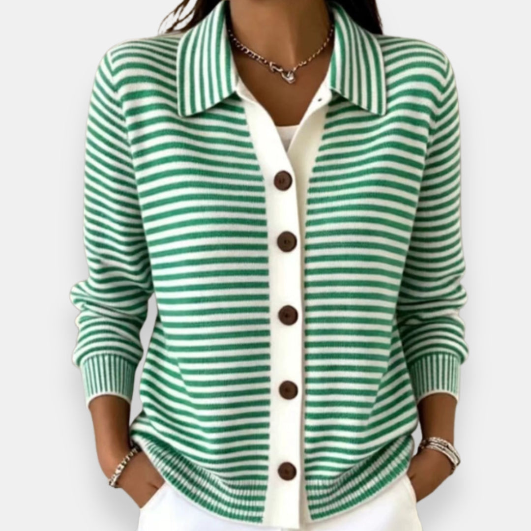 Andrea | Cardigan a Righe con Colletto