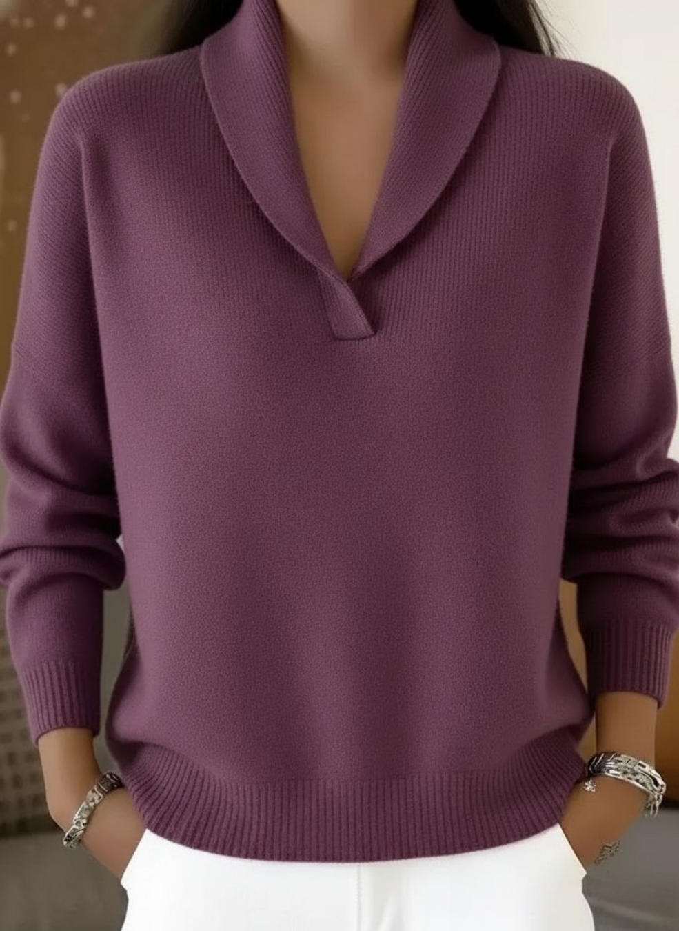 Leandra | Maglione con Collo a Scialle