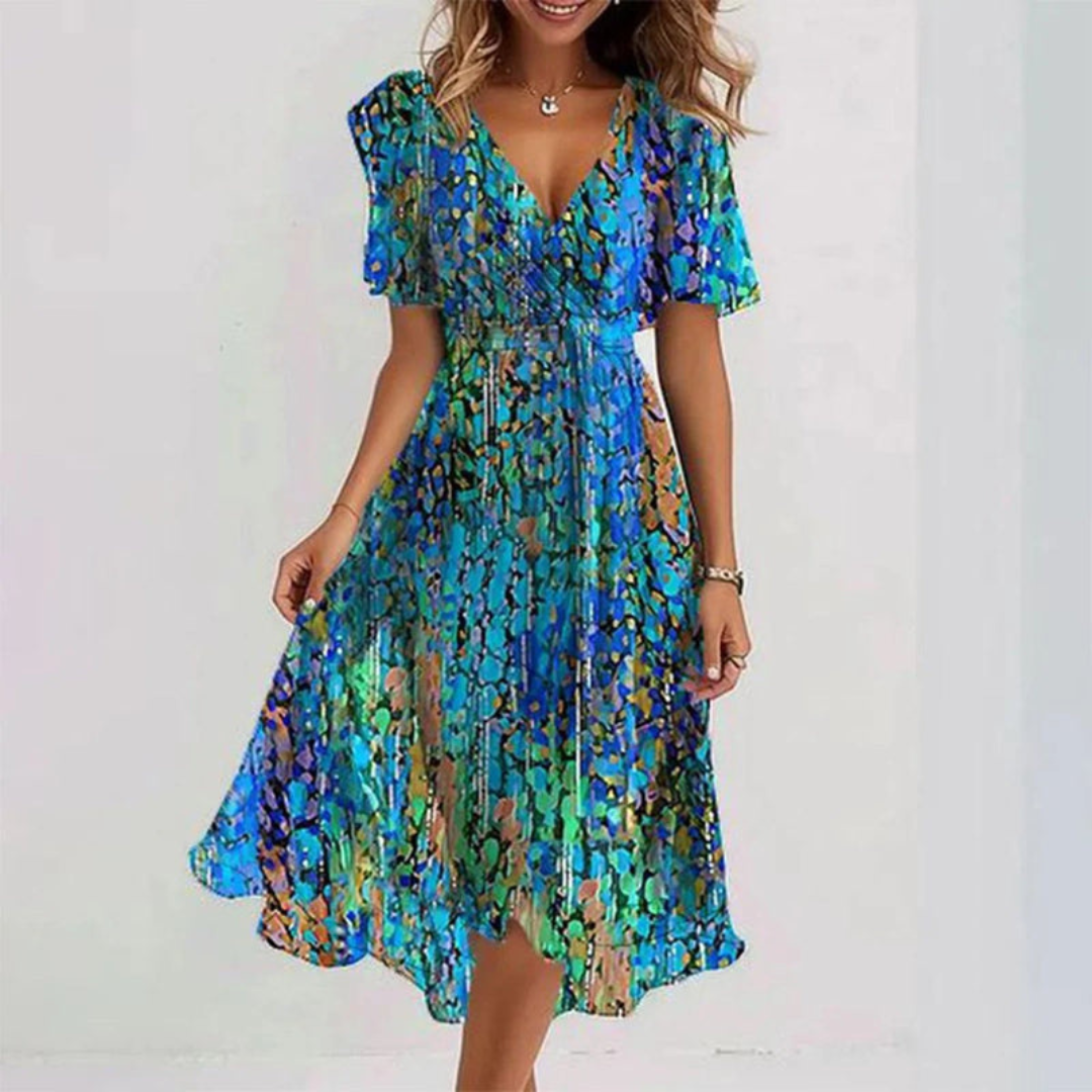 Viola | Abito Midi Floreale Eleganza Femminile