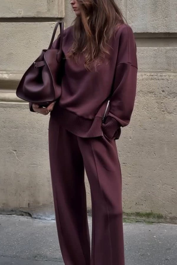 Valentina – Set in maglia con felpa morbida e pantaloni eleganti