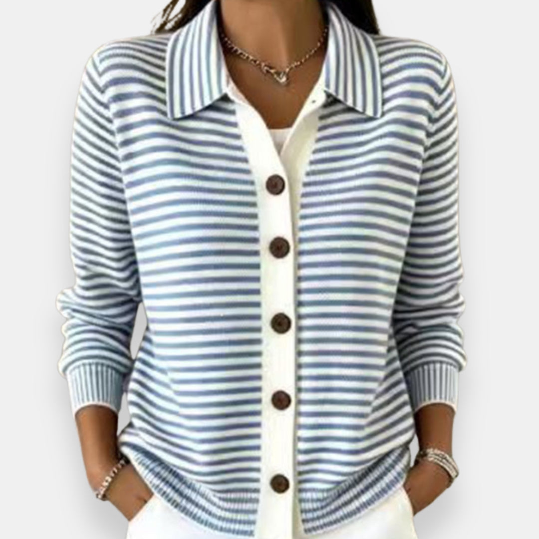 Andrea | Cardigan a Righe con Colletto