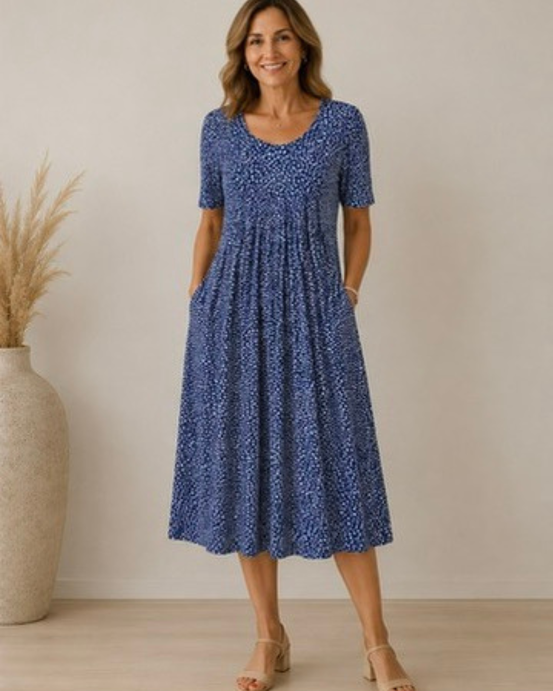 Ginevra | Abito Midi con Drappeggio Elegante