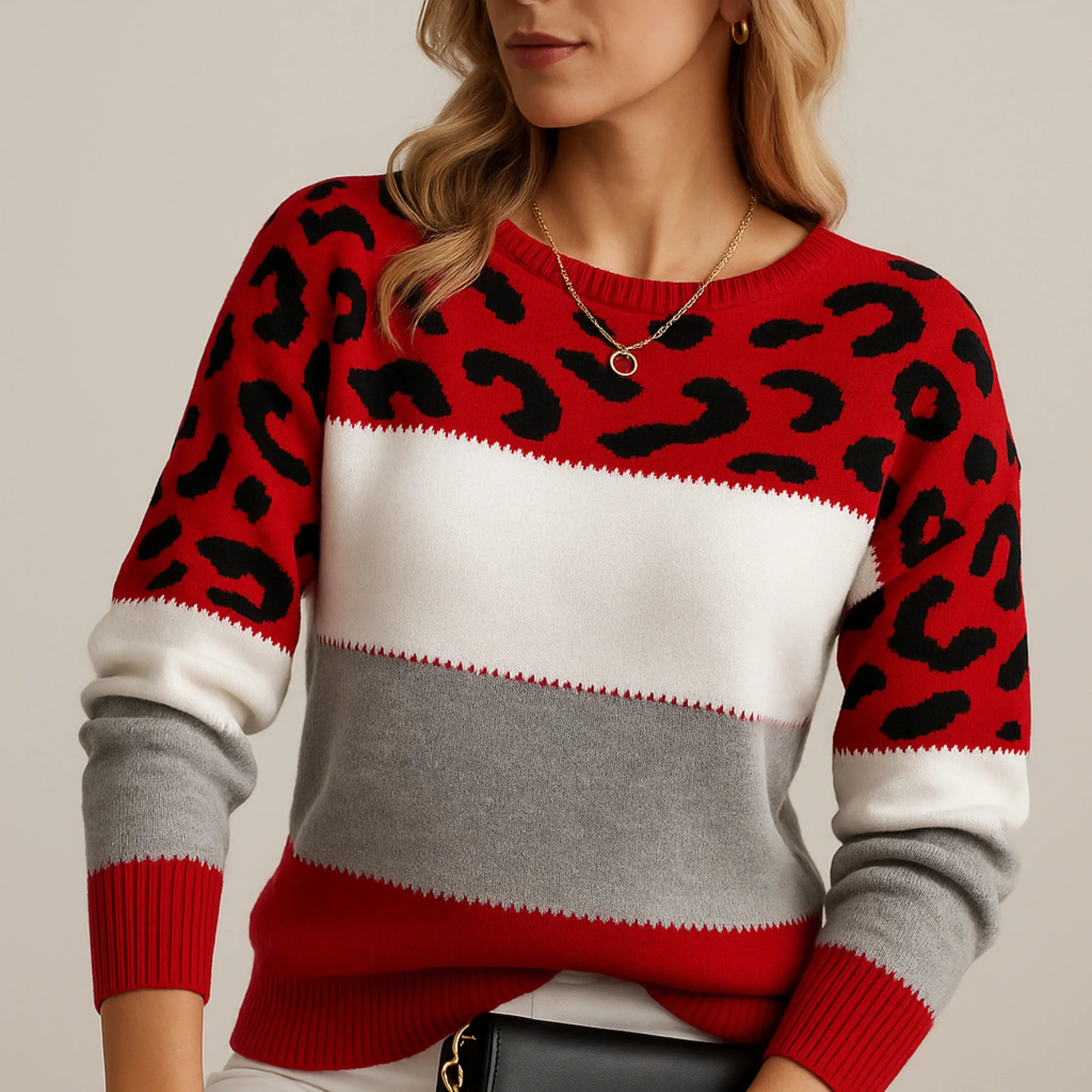 Charlene – Maglione Casual a Fantasia Leopardo